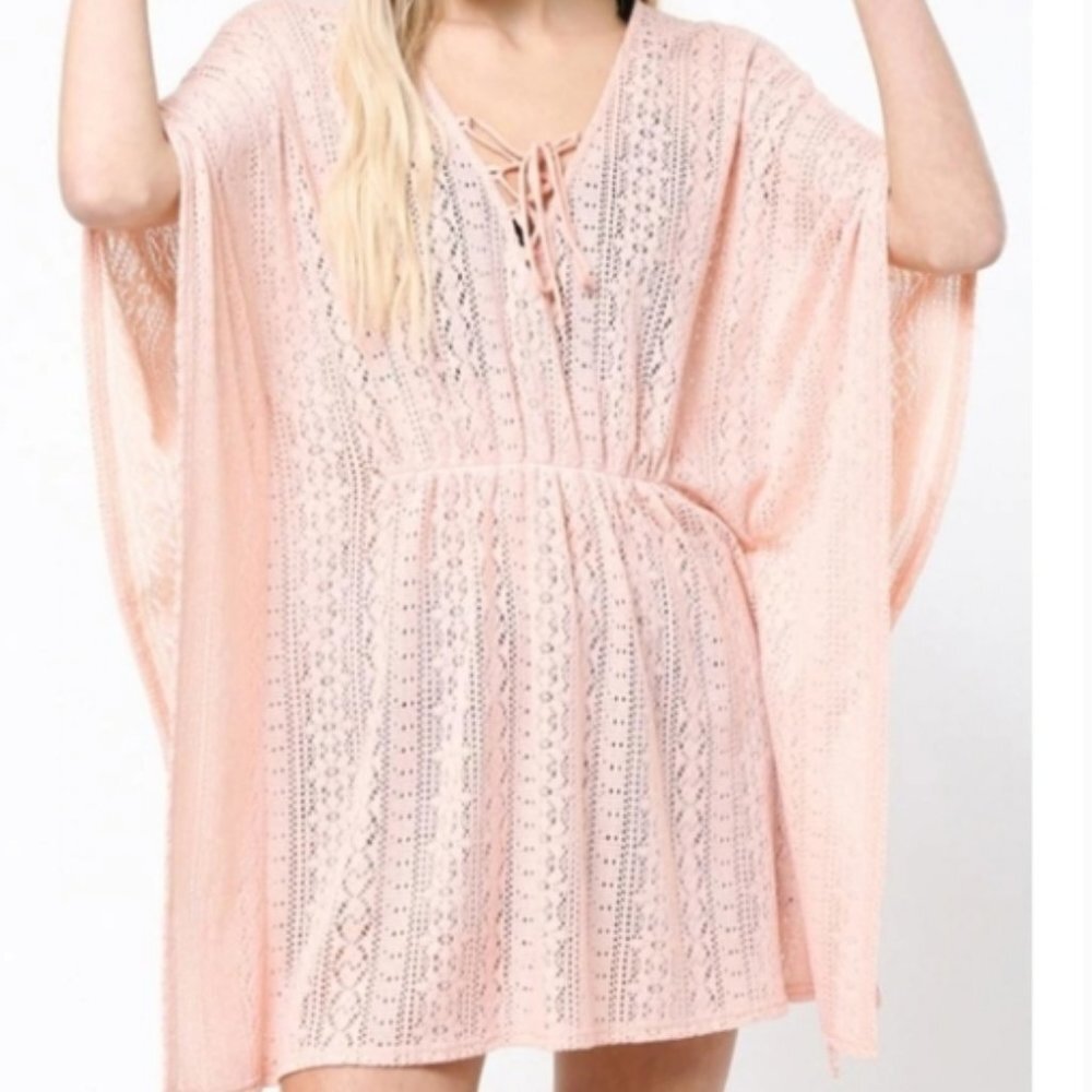 LOVE RICHE LIGHT PEACH BEACH COVERUP‎ Large